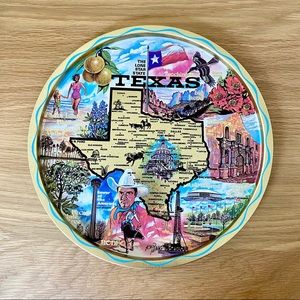 Vintage Texas memorabilia metal tray